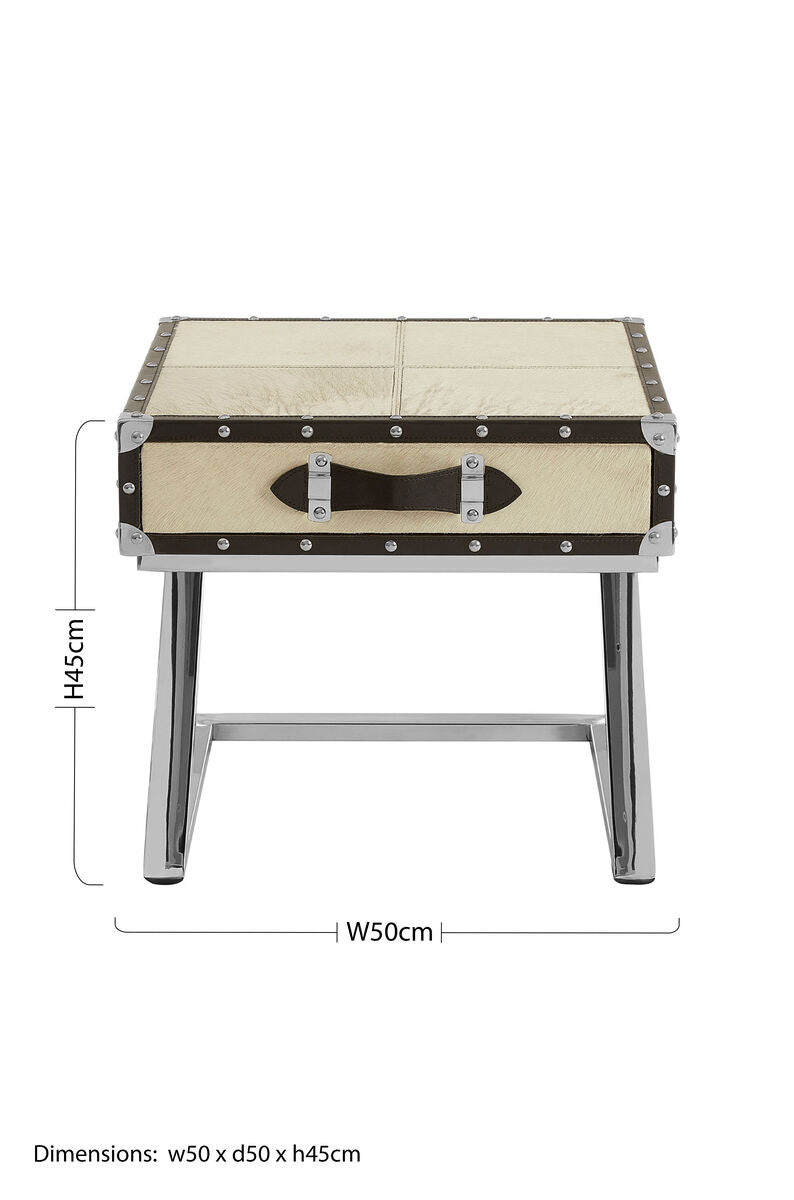 Orsina Kensington Townhouse Leather End Table with Storage Cabinet