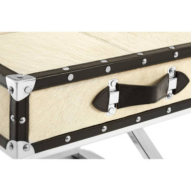 Orsina Kensington Townhouse Leather End Table with Storage Cabinet