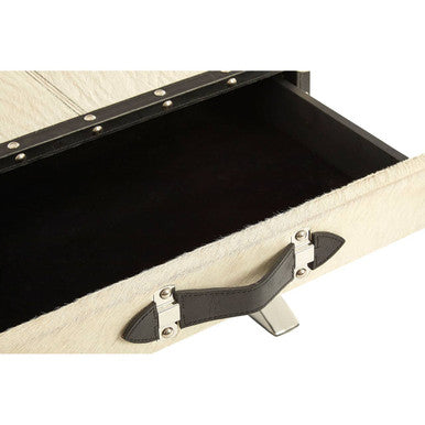Orsina Kensington Townhouse Leather End Table with Storage Cabinet