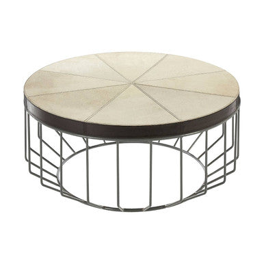 Orsina Kensington Townhouse Leather Coffee Table | Grey Iron Base
