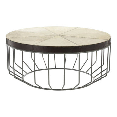 Orsina Kensington Townhouse Leather Coffee Table | Grey Iron Base