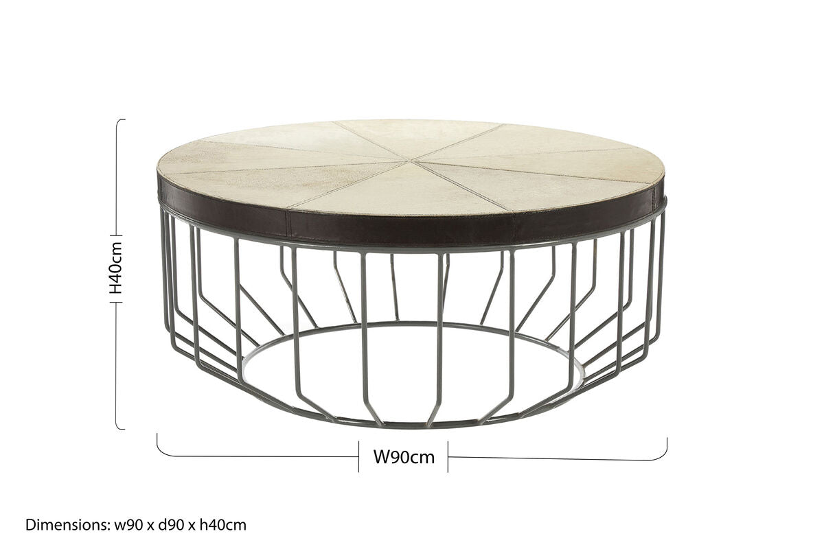 Orsina Kensington Townhouse Leather Coffee Table | Grey Iron Base
