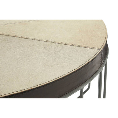 Orsina Kensington Townhouse Leather Coffee Table | Grey Iron Base