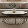 Orsina Kensington Townhouse Leather Coffee Table | Grey Iron Base