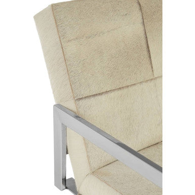Orsina Kensington Townhouse Grey Leather Accent Chair – Silver Frame