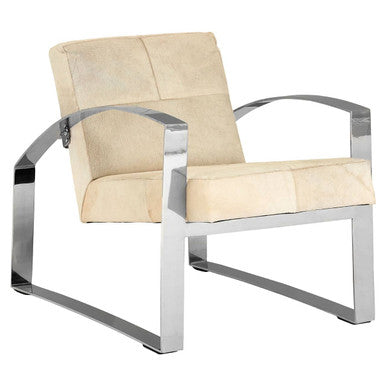 Orsina Kensington Townhouse Hairon Leather Accent Chair | Steel Legs