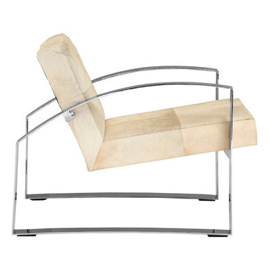 Orsina Kensington Townhouse Hairon Leather Accent Chair | Steel Legs
