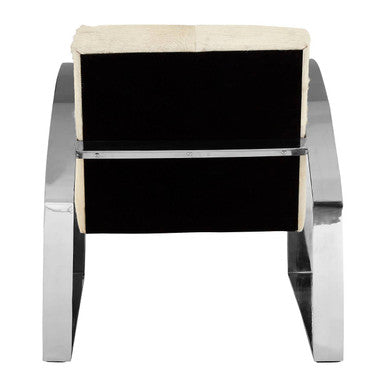 Orsina Kensington Townhouse Hairon Leather Accent Chair | Steel Legs