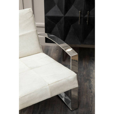 Orsina Kensington Townhouse Hairon Leather Accent Chair | Steel Legs