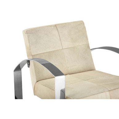 Orsina Kensington Townhouse Hairon Leather Accent Chair | Steel Legs