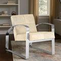 Orsina Kensington Townhouse Hairon Leather Accent Chair | Steel Legs