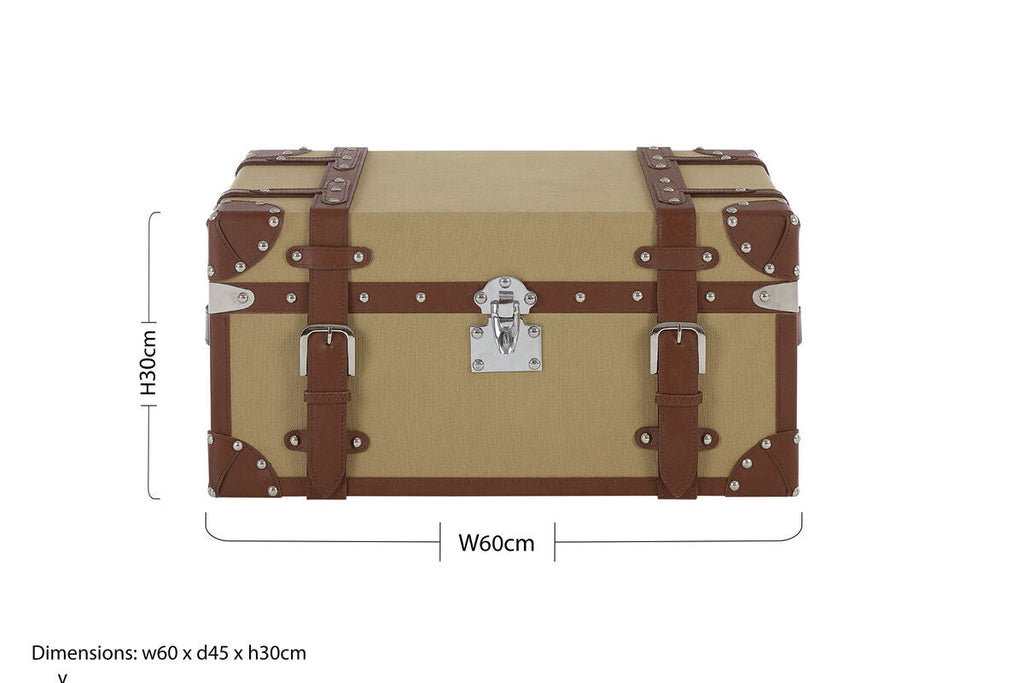 Orsina Columbus Small Canvas Storage Trunk – Vintage Style Chest