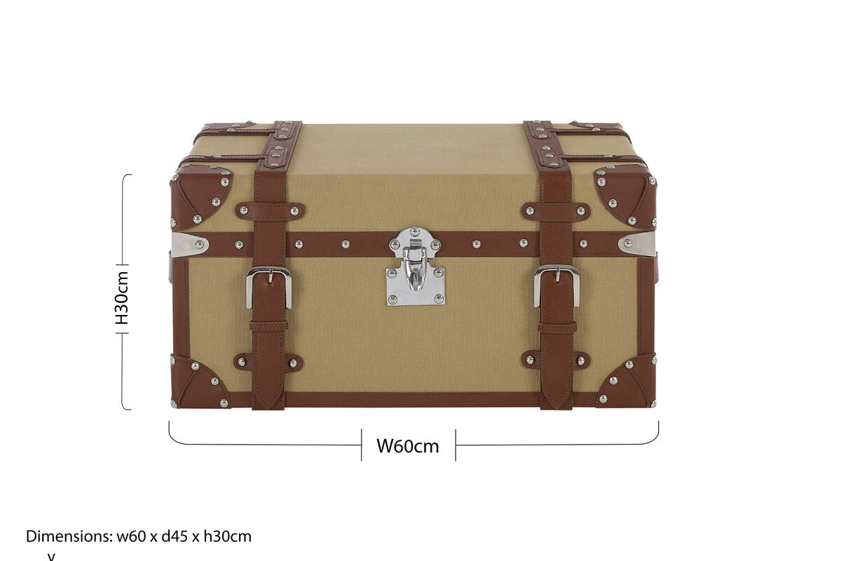 Orsina Columbus Small Canvas Storage Trunk – Vintage Style Chest