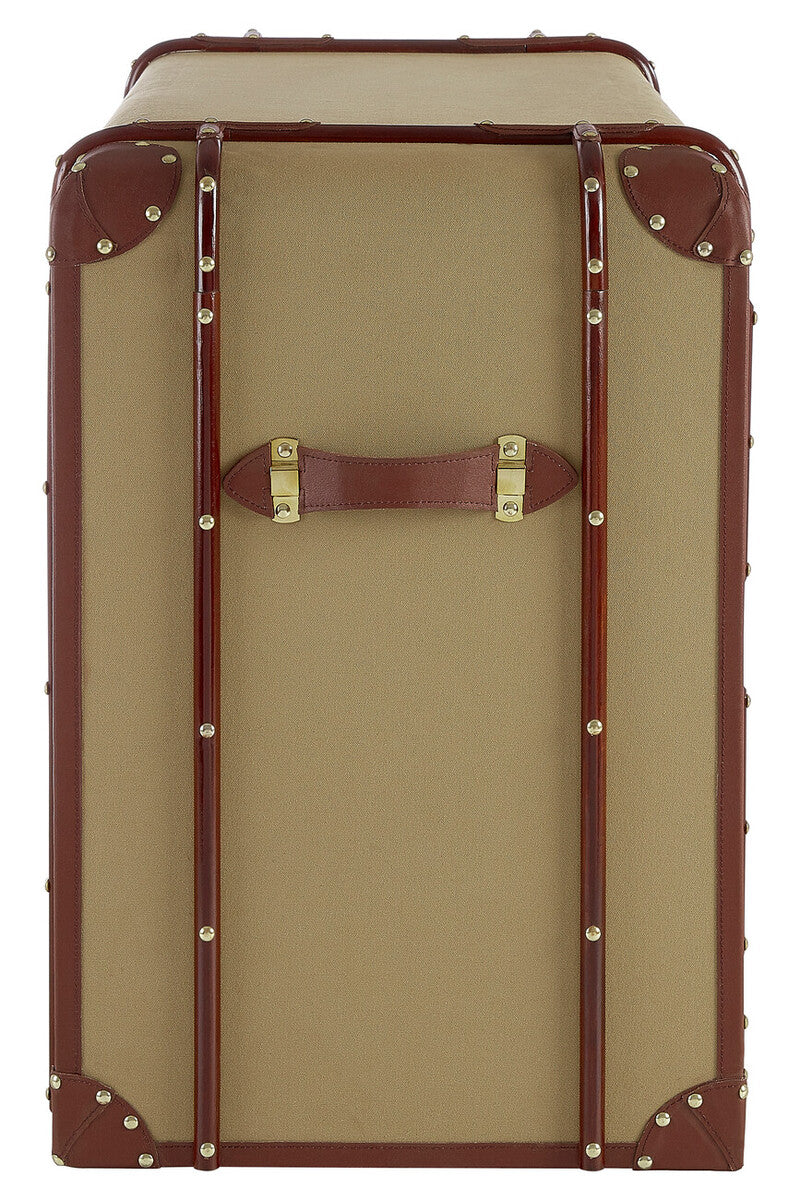 Orsina Columbus 2 Drawer Canvas Cabinet – Leather Trim Storage