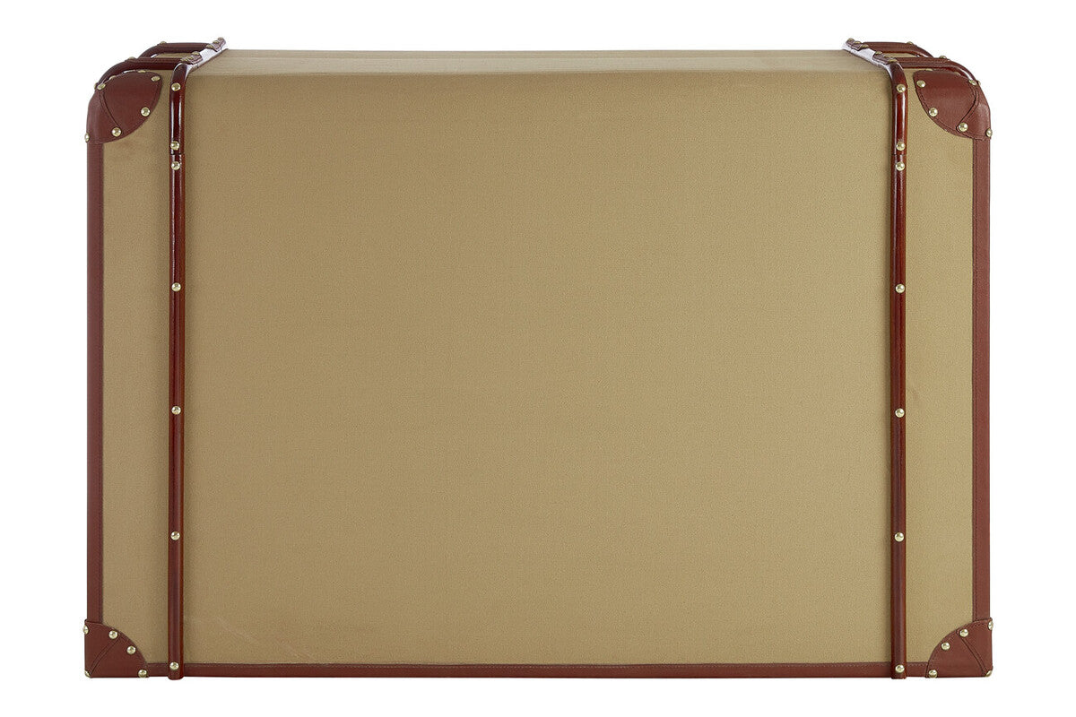Orsina Columbus 2 Drawer Canvas Cabinet – Leather Trim Storage