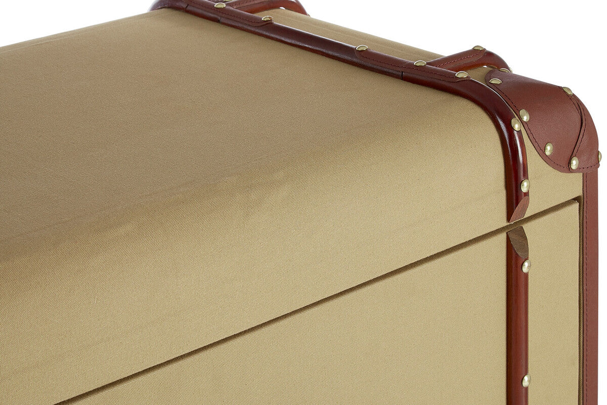 Orsina Columbus 2 Drawer Canvas Cabinet – Leather Trim Storage