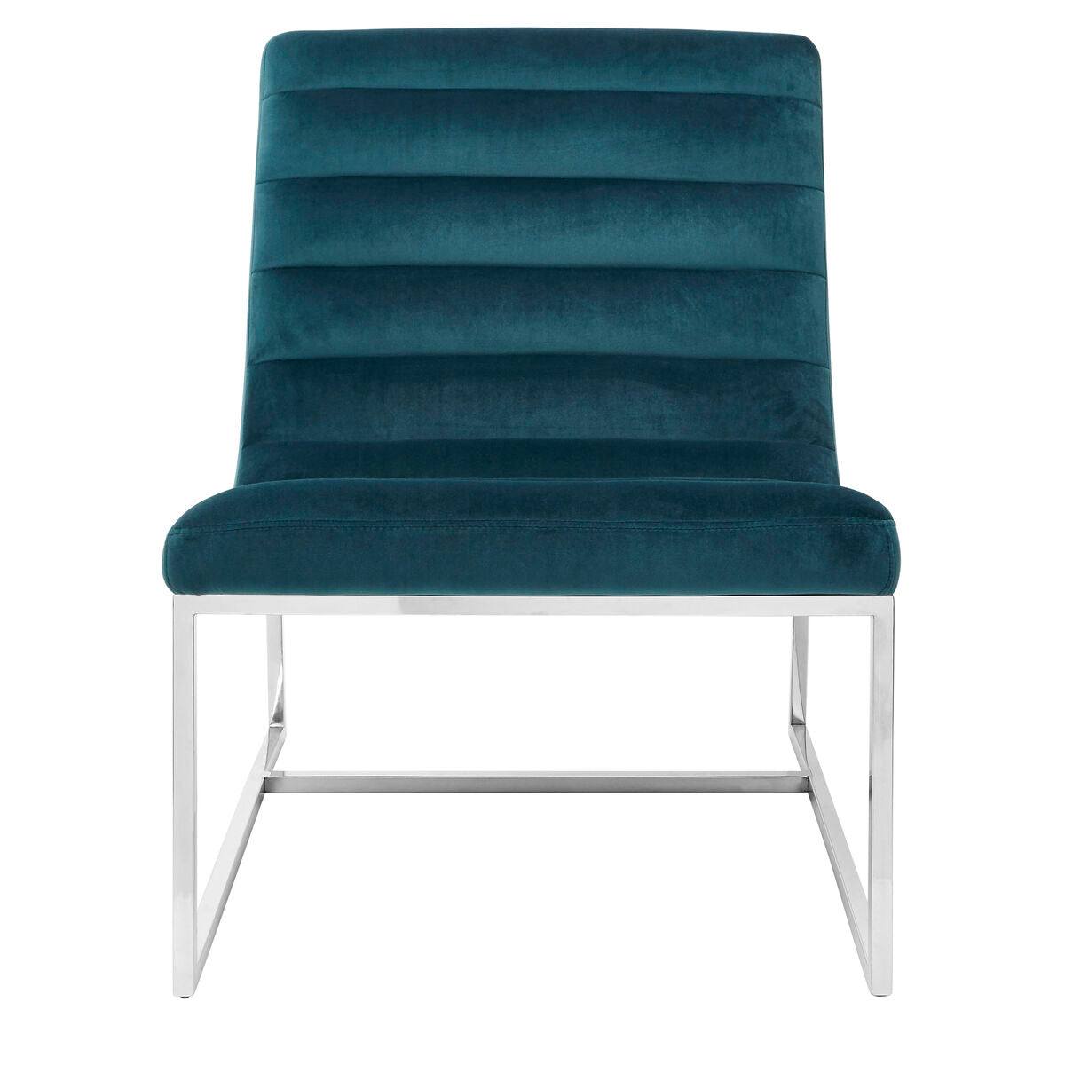 Orsina Vogue Teal Velvet Lounge Chair – Curved Tufted Accent Chair