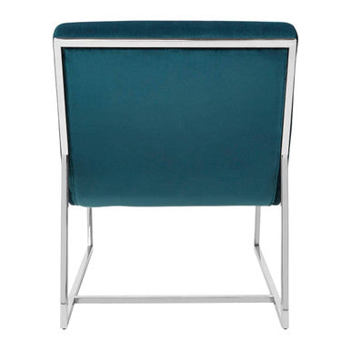 Orsina Vogue Teal Velvet Lounge Chair – Curved Tufted Accent Chair
