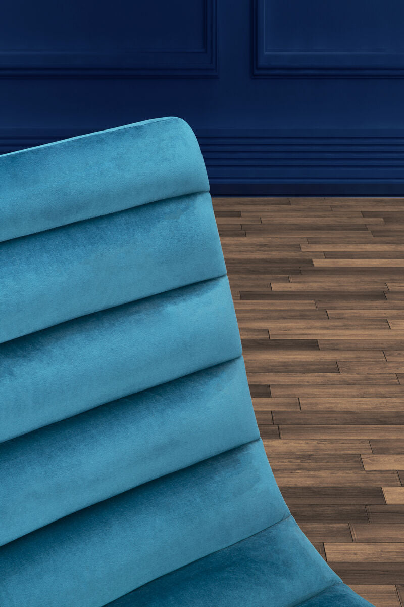 Orsina Vogue Teal Velvet Lounge Chair – Curved Tufted Accent Chair