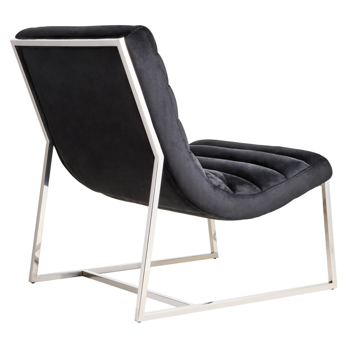 Orsina Vogue Midnight Blue Velvet Lounge Chair – Armless Accent Seat