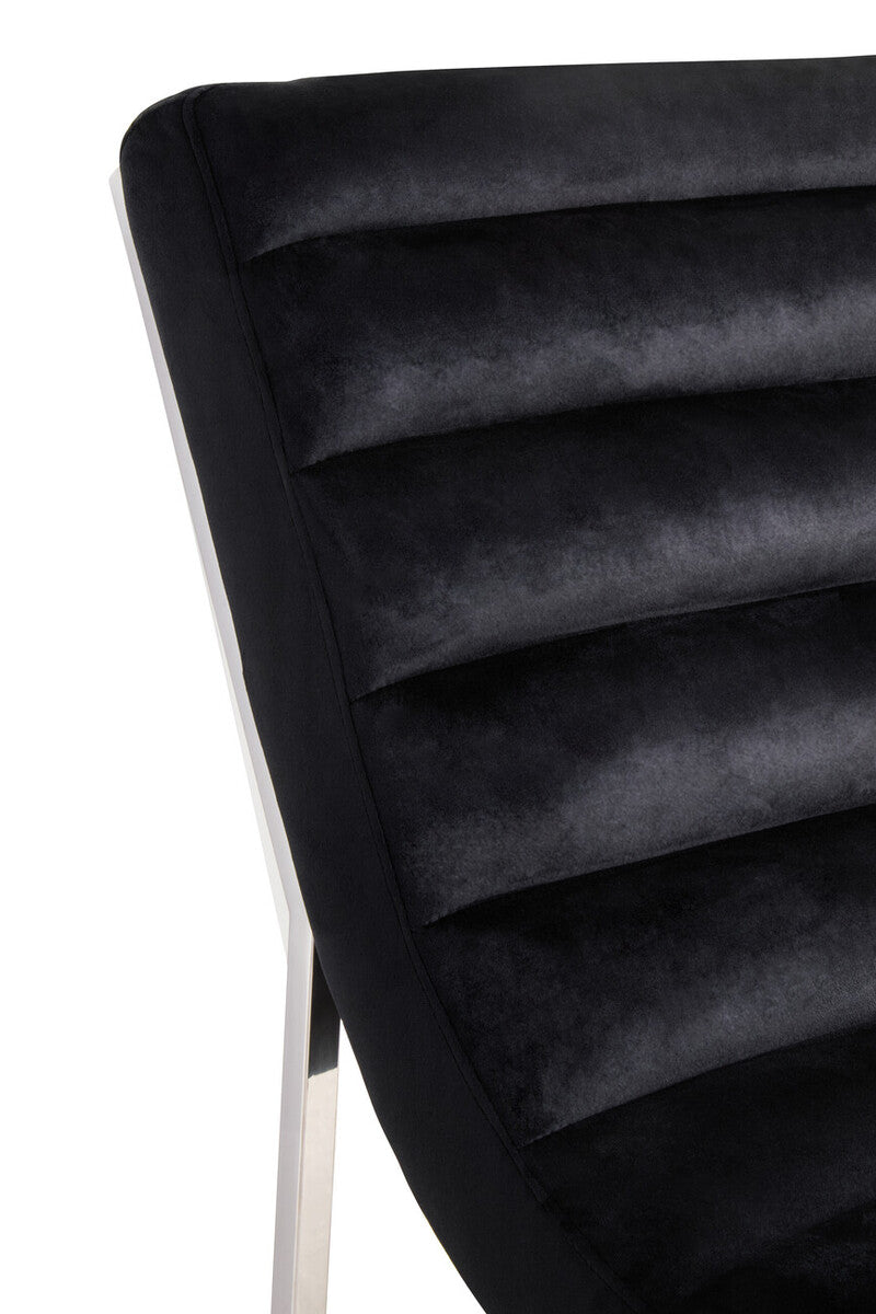 Orsina Vogue Midnight Blue Velvet Lounge Chair – Armless Accent Seat