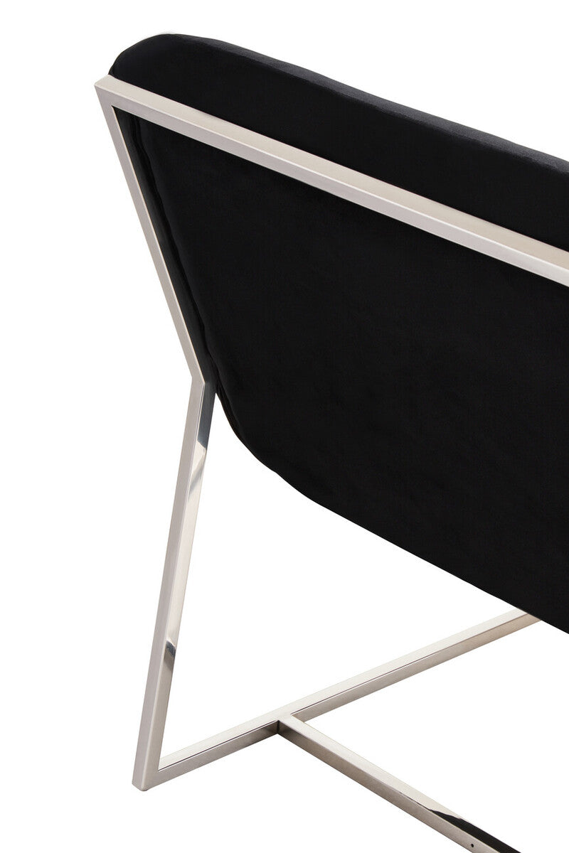 Orsina Vogue Midnight Blue Velvet Lounge Chair – Armless Accent Seat