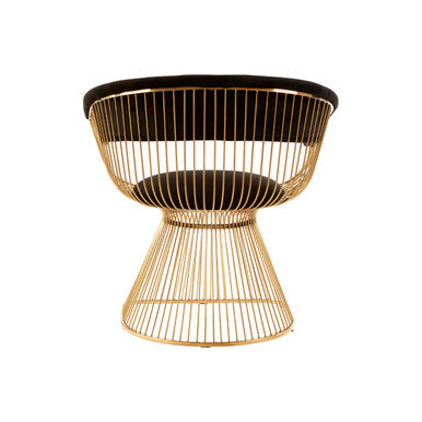 Orsina Vogue Black Velvet Accent Chair with Gold Finish – Art Deco