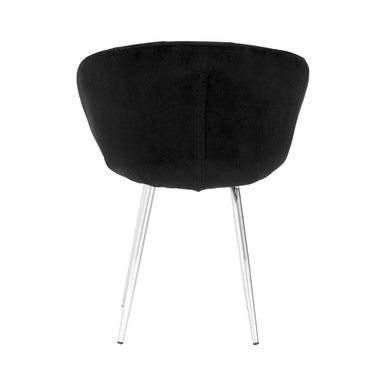 Orsina Vogue Velvet Dining Chair | Black and Silver Tufted Seating