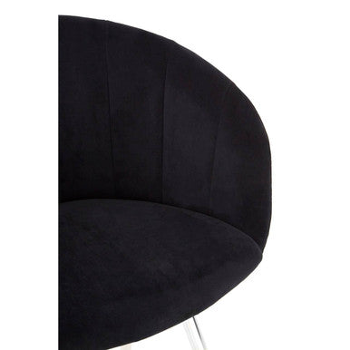 Orsina Vogue Velvet Dining Chair | Black and Silver Tufted Seating
