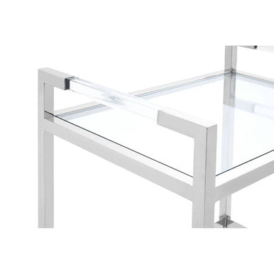 Orsina Vogue 2-Tier Drinks Trolley – Clear Tempered Glass Bar Cart
