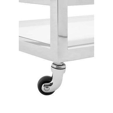 Orsina Vogue 2-Tier Drinks Trolley – Clear Tempered Glass Bar Cart
