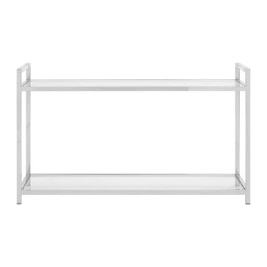 Orsina Vogue 2-Tier Console Table – Stainless Steel & Tempered Glass