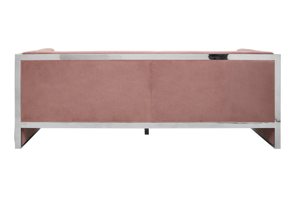 Orsina Vogue 3-Seater Pink Velvet Sofa – Modern Tufted Couch
