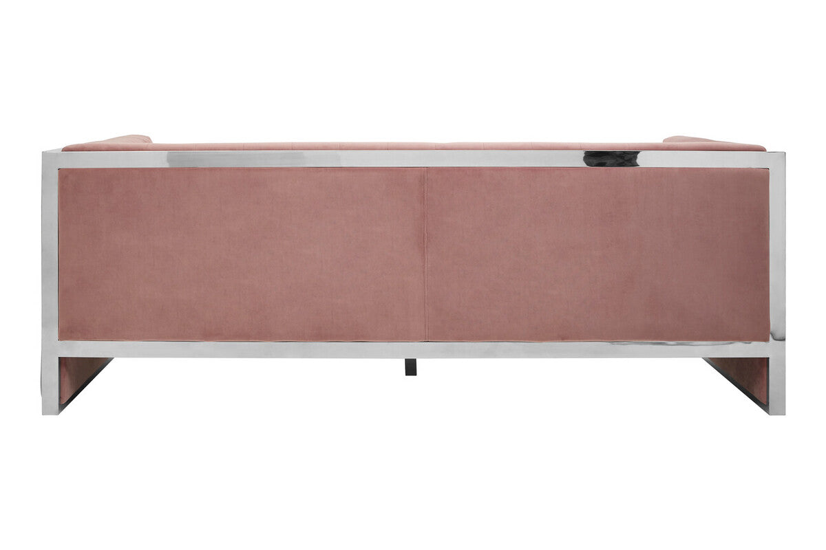 Orsina Vogue 3-Seater Pink Velvet Sofa – Modern Tufted Couch
