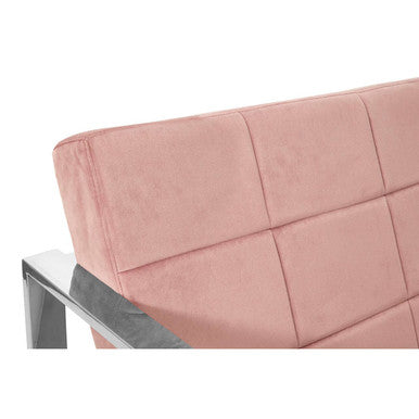 Orsina Vogue Pink Velvet Lounge Chair – Tufted Modern Accent Seat