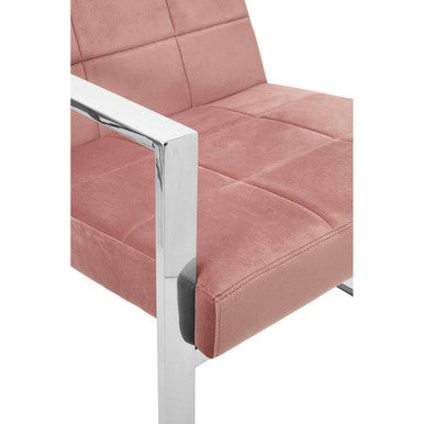 Orsina Vogue Pink Velvet Lounge Chair – Tufted Modern Accent Seat
