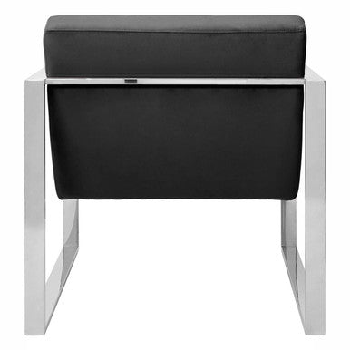 Orsina Vogue Black Velvet Lounge Chair – Modern Tufted Accent Seating