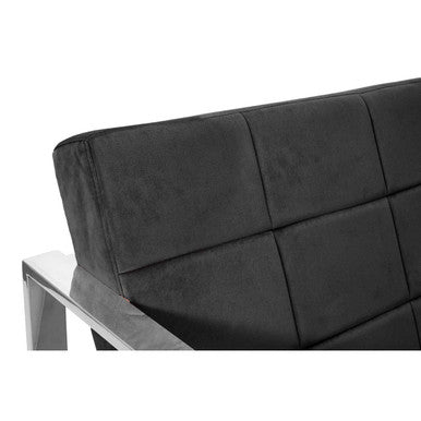 Orsina Vogue Black Velvet Lounge Chair – Modern Tufted Accent Seating
