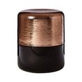Orsina Margot Side Table – Black Glass & Hammered Copper Accent