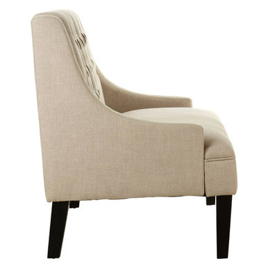 Orsina Doucet High Back Linen Bench – Natural Upholstered Seating
