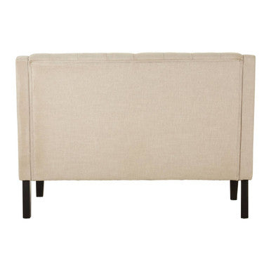 Orsina Doucet High Back Linen Bench – Natural Upholstered Seating