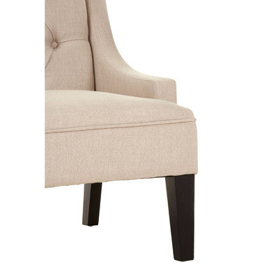 Orsina Doucet High Back Linen Bench – Natural Upholstered Seating