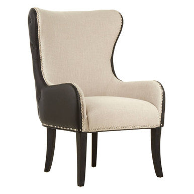 Orsina Doucet Fabric Armchair | Two-Tone Tufted Accent Chair