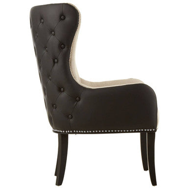 Orsina Doucet Fabric Armchair | Two-Tone Tufted Accent Chair