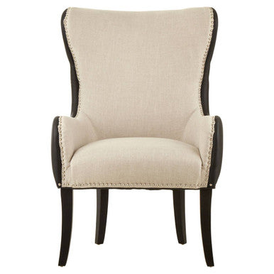 Orsina Doucet Fabric Armchair | Two-Tone Tufted Accent Chair