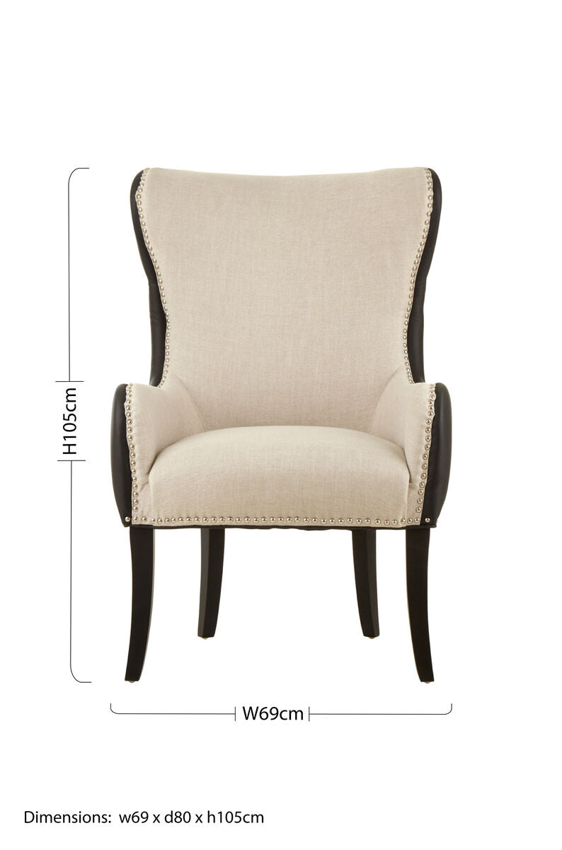 Orsina Doucet Fabric Armchair | Two-Tone Tufted Accent Chair