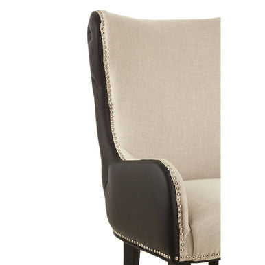 Orsina Doucet Fabric Armchair | Two-Tone Tufted Accent Chair
