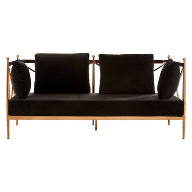 Orsina Novo 2-Seater Velvet Sofa – Rose Gold Lattice Arms Loveseat