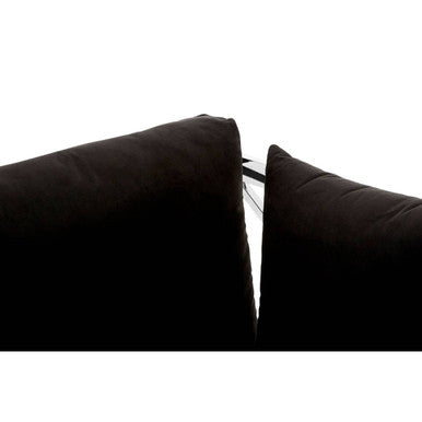 Orsina Novo 3 Seater Sofa | Black Upholstery with Silver Lattice Sides