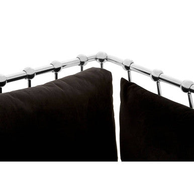 Orsina Novo 2-Seater Loveseat – Silver Finish Tapered Arms Sofa